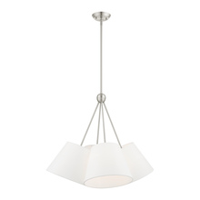  40564-91 - 4 Lt Brushed Nickel Shaded Chandelier