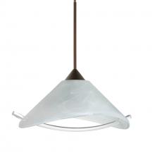  1XT-181304-BR - Besa Pendant Hoppi Bronze Marble/Clear 1x50W Halogen