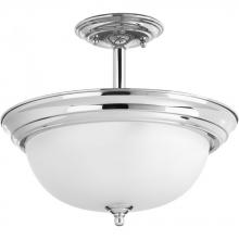 Progress P3927-15ET - Two-Light Dome Glass 13-1/4&#34; Semi Flush Convertible