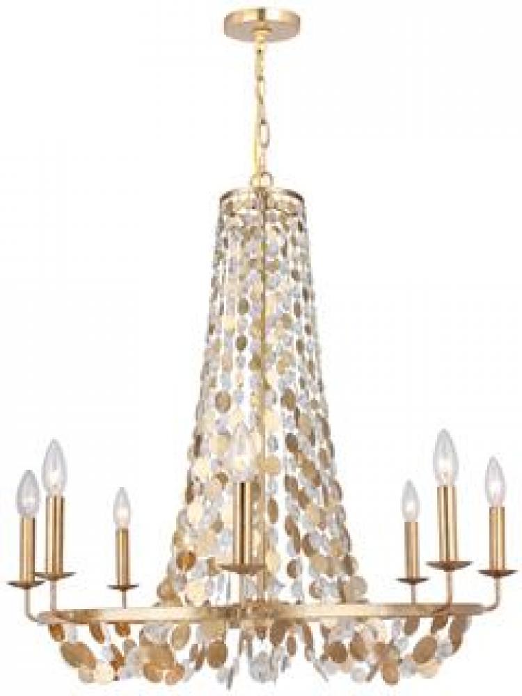 Broche 6 Light Antique Gold Chandelier