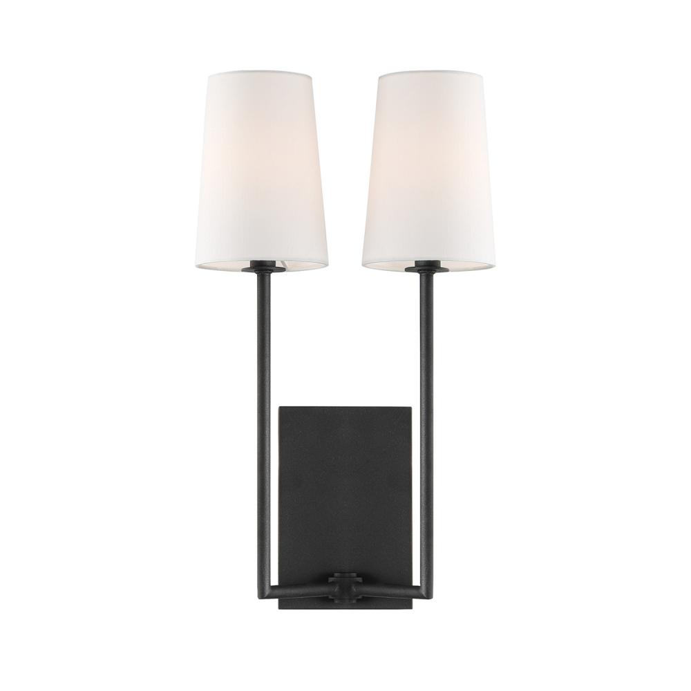 Lena 2 Light Black Forged Sconce