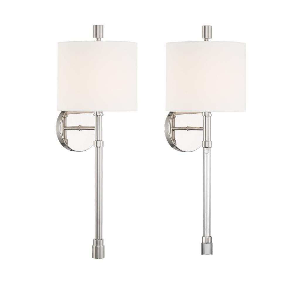 Rachel 1 Light Polished Nickel Sconce