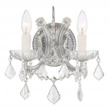 Crystorama 4472-CH-CL-SAQ - Maria Theresa 2 Light Spectra Crystal Polished Chrome Sconce