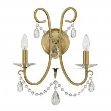  6822-VG-CL-SAQ - Othello 2 Light Spectra Crystal Vibrant Gold Sconce