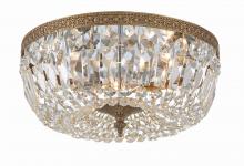 Crystorama 714-OB-CL-S - Crystorama 3 Light Swarovski Strass Crystal Olde Brass Flush Mount