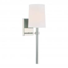 Crystorama BRO-451-PN - Bromley 1 Light Polished Nickel Sconce