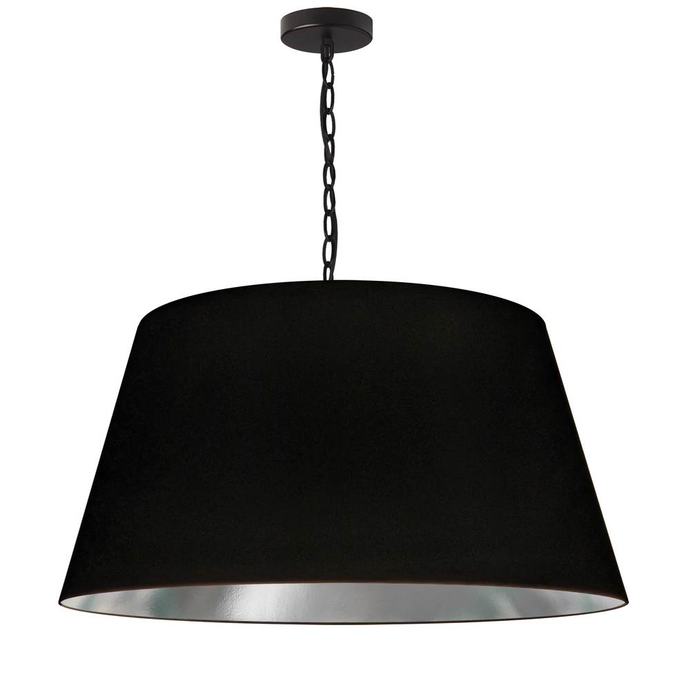 1LT Brynn Large Pendant, BLK/SV Shade, Black