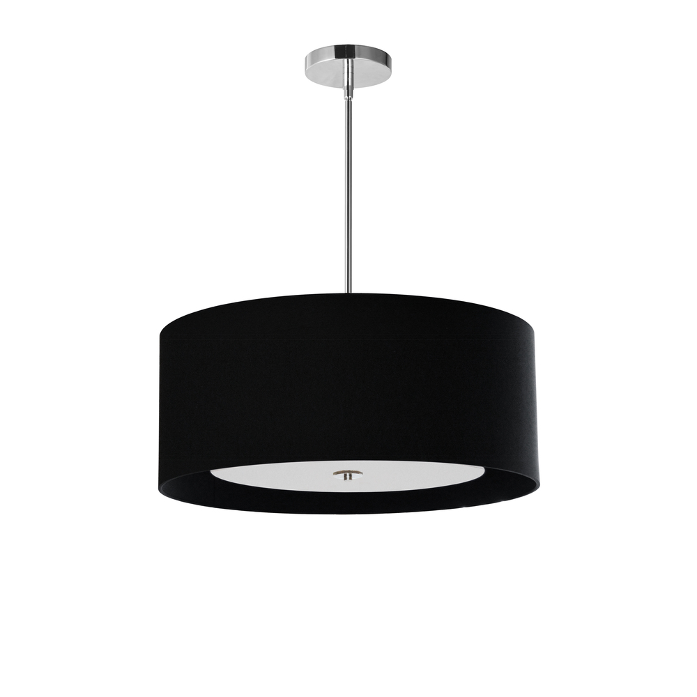 4 Light Helena Pendant Polished Chrome Black with White Diffuser