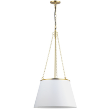 Dainolite PLY-181P-AGB-WH - 1 Light Incandescent Pendant, Aged Brass w/ White Shade