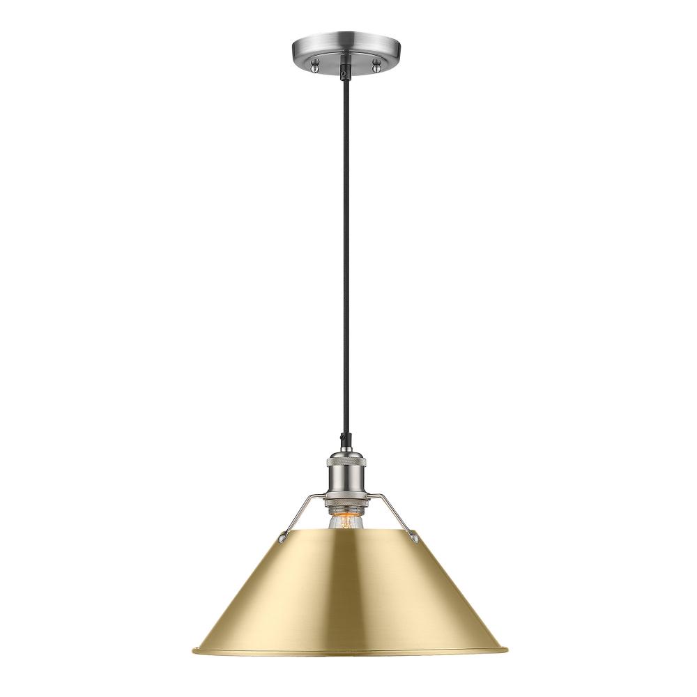 Orwell PW Large Pendant - 14 in Pewter with Brushed Champagne Bronze shade