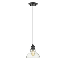 Golden Canada 0305-S BLK-CLR - Carver 1-Light Pendant in Matte Black with Clear Glass Shade