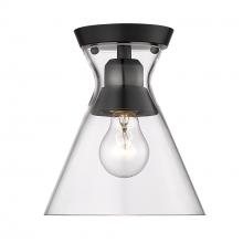 Golden Canada 0511-FM BLK-CLR - Malta Flush Mount in Matte Black with Clear Glass Shade