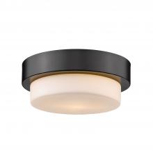 Golden Canada 1270-09 BLK - Multi-Family 9" Flush Mount in Matte Black with Opal Glass