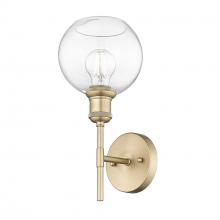 Golden Canada 1945-1W BCB-GLOBE-CLR - Axel BCB 1 Light Wall Sconce in Brushed Champagne Bronze with Clear Glass Shade