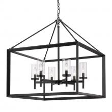 Golden Canada 2073-6 BLK-CLR - Smyth 6 Light Chandelier in Matte Black with Clear Glass Shades