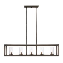 Golden Canada 2073-LP GMT - Smyth 5 Light Linear Pendant in Gunmetal Bronze with Clear Glass