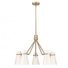 Golden Canada 2122-5 MBS-GE - Reeva 5 Light Chandelier in Modern Brass with Glossy Ecru Shade