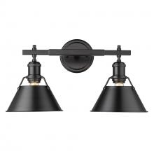 Golden Canada 3306-BA2 BLK-BLK - Orwell BLK 2 Light Bath Vanity in Matte Black with Matte Black shades