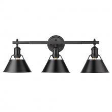 Golden Canada 3306-BA3 BLK-BLK - Orwell BLK 3 Light Bath Vanity in Matte Black with Matte Black shades