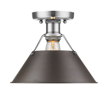 Golden Canada 3306-FM PW-RBZ - Orwell PW Flush Mount in Pewter with Rubbed Bronze shade