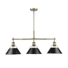 Golden Canada 3306-LP AB-BLK - Orwell 3-Light Linear Pendant in Aged Brass with Matte Black