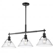 Golden Canada 3306-LP BLK-CLR - Orwell BLK 3 Light Linear Pendant in Matte Black with Clear Glass