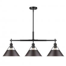 Golden Canada 3306-LP BLK-RBZ - Orwell BLK 3 Light Linear Pendant in Matte Black with Rubbed Bronze shades