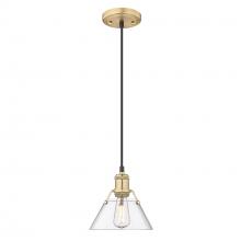 Golden Canada 3306-S BCB-CLR - Orwell BCB Small Pendant - 7" in Brushed Champagne Bronze with Clear Glass