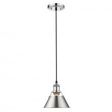 Golden Canada 3306-S CH-PW - Orwell CH Small Pendant - 7" in Chrome with Pewter shade