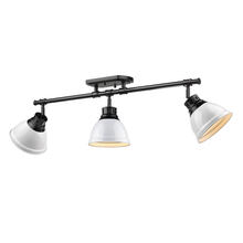 Golden Canada 3602-3SF BLK-WH - Duncan 3-Light Semi-Flush - Track Light in Matte Black with White