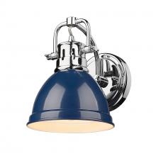 Golden Canada 3602-BA1 CH-NVY - Duncan CH 1 Light Bath Vanity in Chrome with Navy Blue Shade