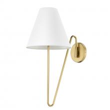 Golden Canada 3690-A1W BCB-IL - Kennedy BCB 1 Light Articulating Wall Sconce in Brushed Champagne Bronze with Ivory Linen Shade