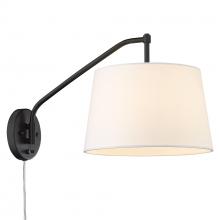 Golden Canada 3694-A1W BLK-MWS - Ryleigh Articulating Wall Sconce in Matte Black with Modern White Shade