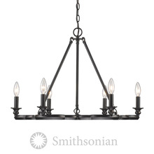 Golden Canada 5926-6 ABZ - Smithsonian Saxon 6 Light Chandelier in Aged Bronze