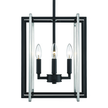 Golden Canada 6070-4 BLK-PW - Tribeca 4-Light Chandelier in Matte Black with Pewter Accents
