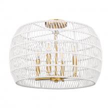 Golden Canada 6808-4SF MBG-WR - Ellie 6 Light Semi-Flush in Modern Brushed Gold with Bleached White Raphia Rope Shade