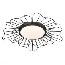 Golden Canada 9132-FM24 NB-OP - Yasmin NB Flush Mount - 24" in Natural Black with Opal Glass Shade