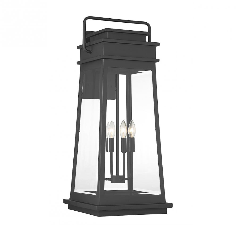 Boone 4-Light Outdoor Wall Lantern in Matte Black