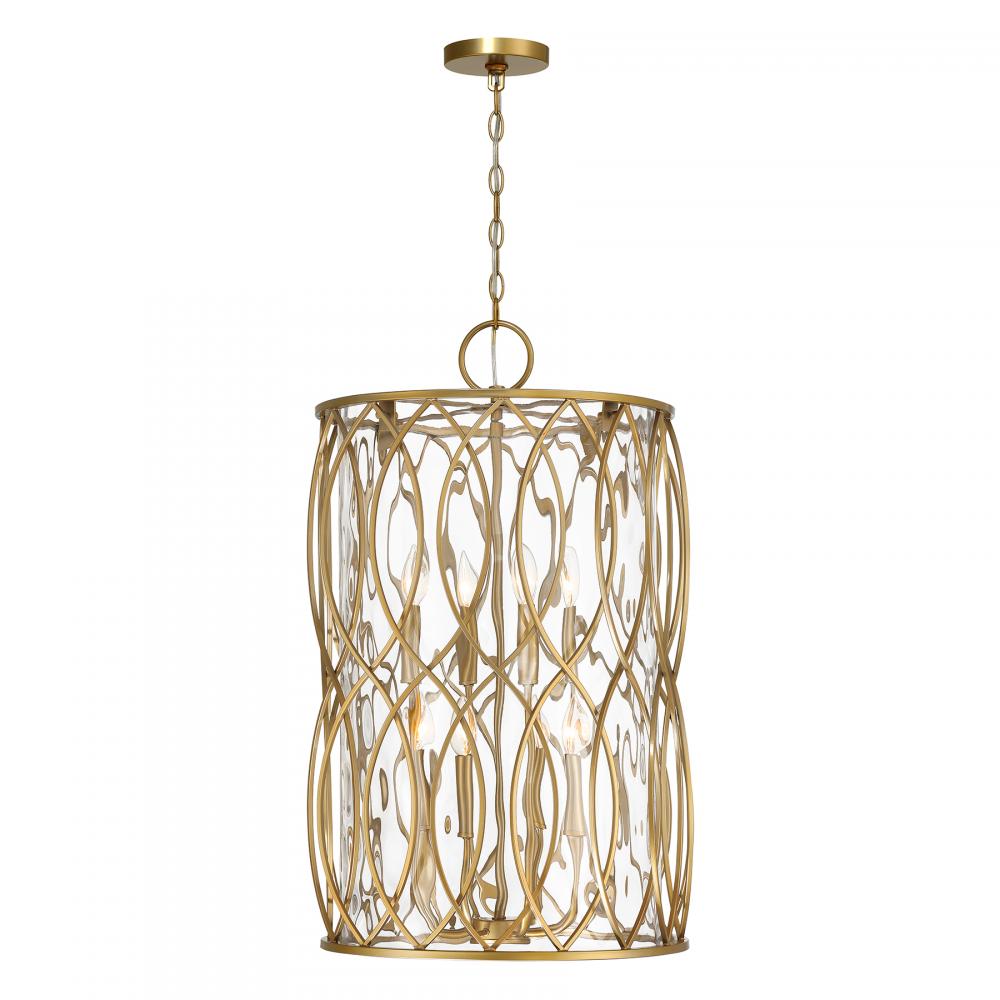 Snowden 8-Light Pendant in Burnished Brass