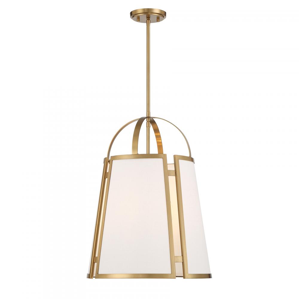 Chartwell 4-Light Pendant in Warm Brass