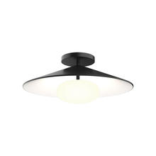  FM22815-BK/WH - Cruz 15-in Metal - Black/White LED Flush Mount