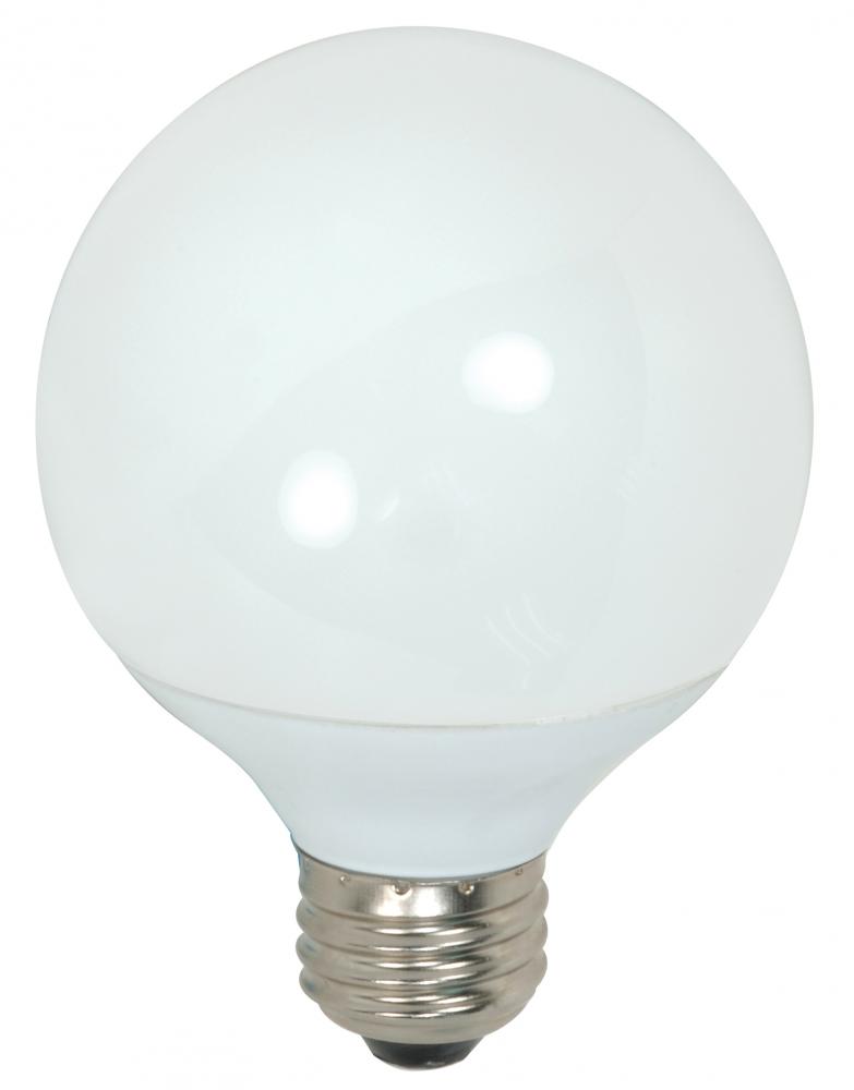 9 Watt; G25 Compact Fluorescent; 4100K; 82 CRI; Medium base; 120 Volt