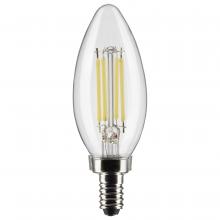 Satco Products Inc. S21827 - 5.5 Watt B11 LED; Clear; Candelabra Base; 2700K; 500 Lumens; 120 Volt; 2-Pack