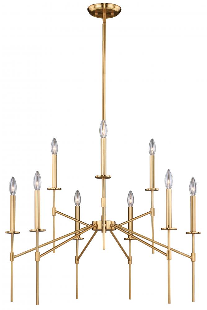 Kedzie 9L Chandelier Natural Brass