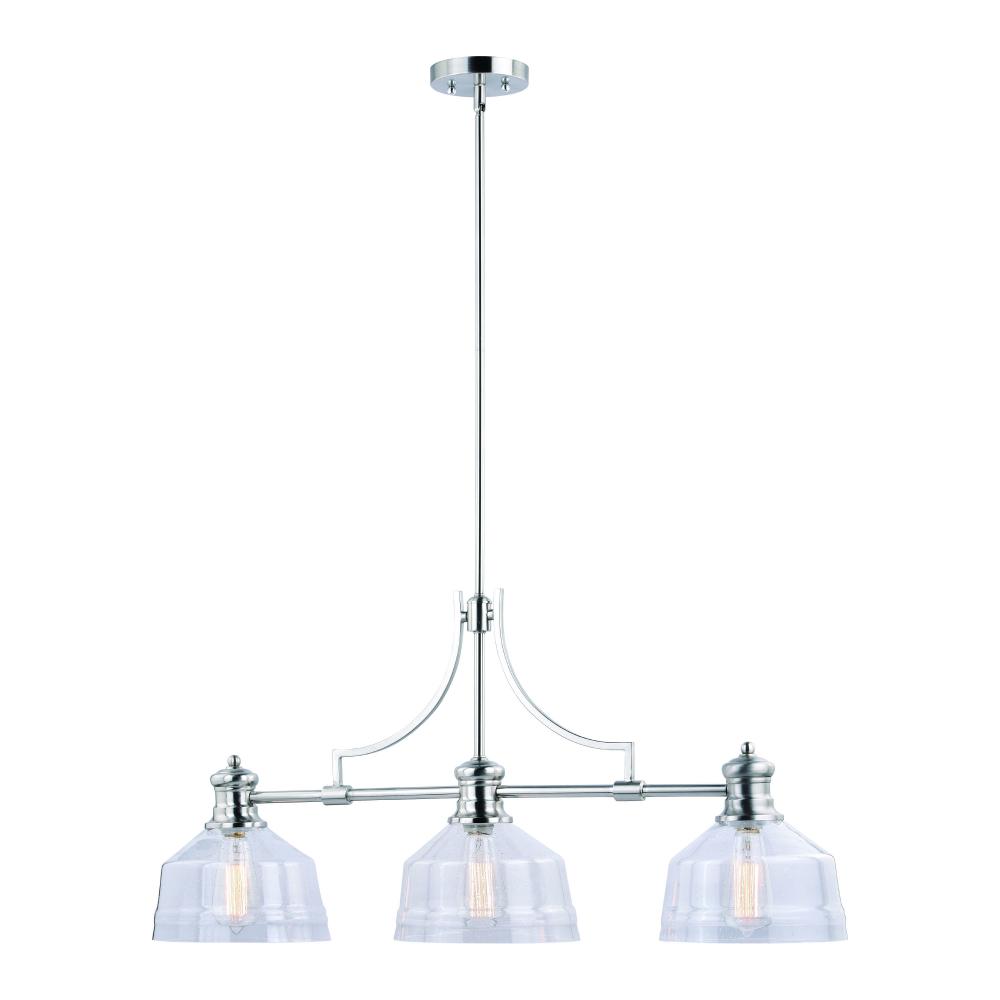 Beloit 3L Linear Chandelier Satin Nickel