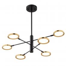 Vaxcel International P0424 - Cullerto 34.75-in. 6L LED Pendant Matte Black and Antique Gold