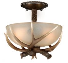 Vaxcel International C0014 - Yoho 12-in Antler Semi Flush Ceiling Light Black Walnut