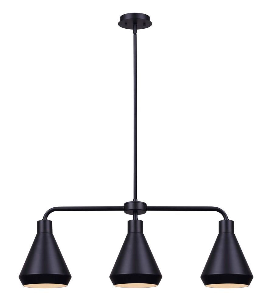 Byck 3 Light Pendant, Black Finish