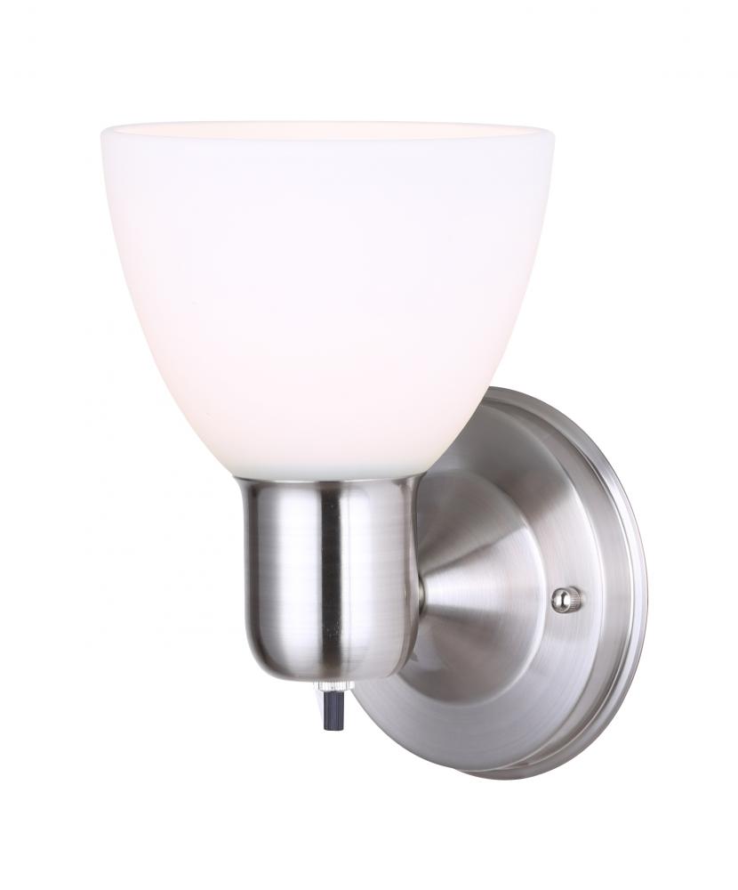 Wall 1 Light Sconce, Nickel Finish