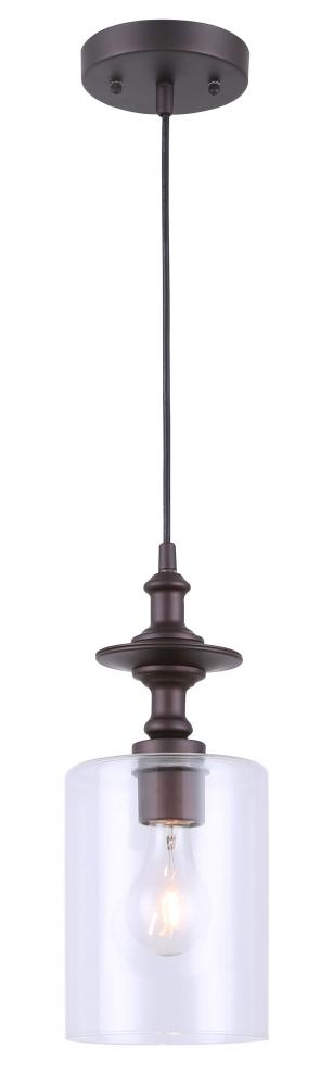 York 1 Light Pendant, Bronze Finish